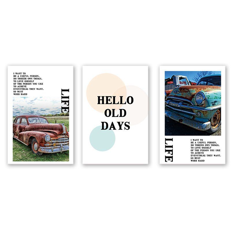 

3pcs W514 Car Pattern Combination Decorative Spray Painting, Multi