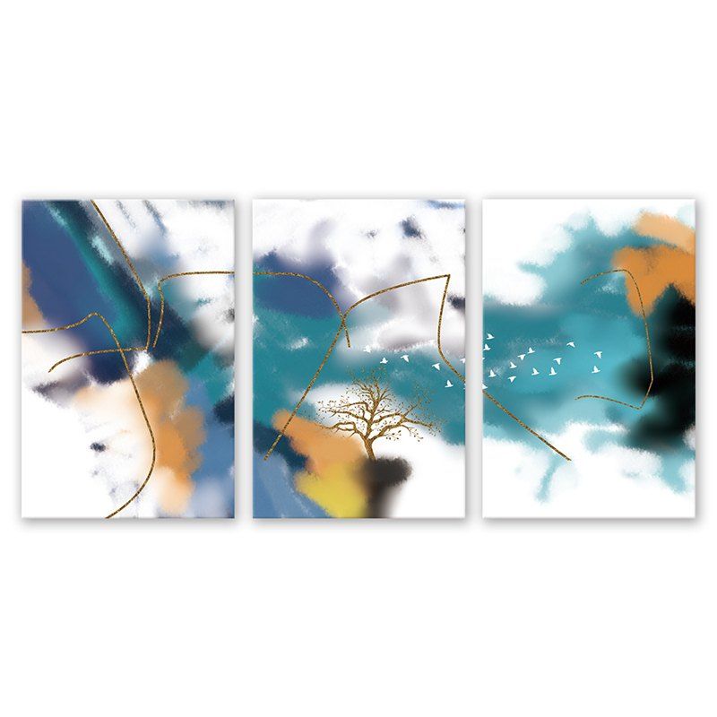 

3PCS W521 Cartoon Nature Landscape Pattern Frameless Painting, Multi