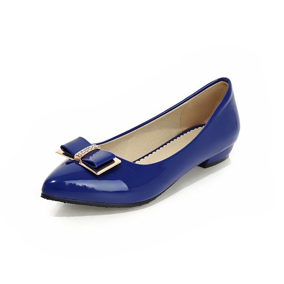 Chaussures plates à talons plats simples - Bleu EU 43