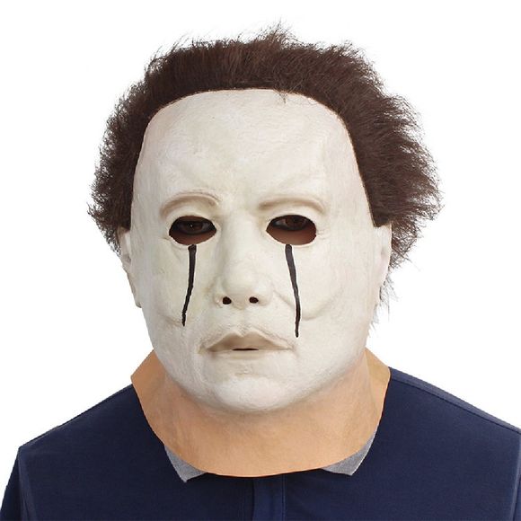 YEDUO McMell's Movie Moonlight Terrorist Masque En Latex Devil Cosplay Pour Halloween - Blanc 