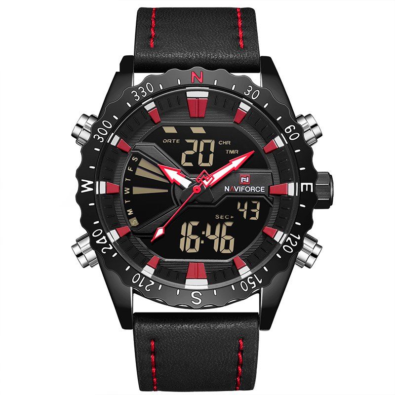 

NAVIFORCE 9136 New Dual Movement Multi-function Men's Watch, Red