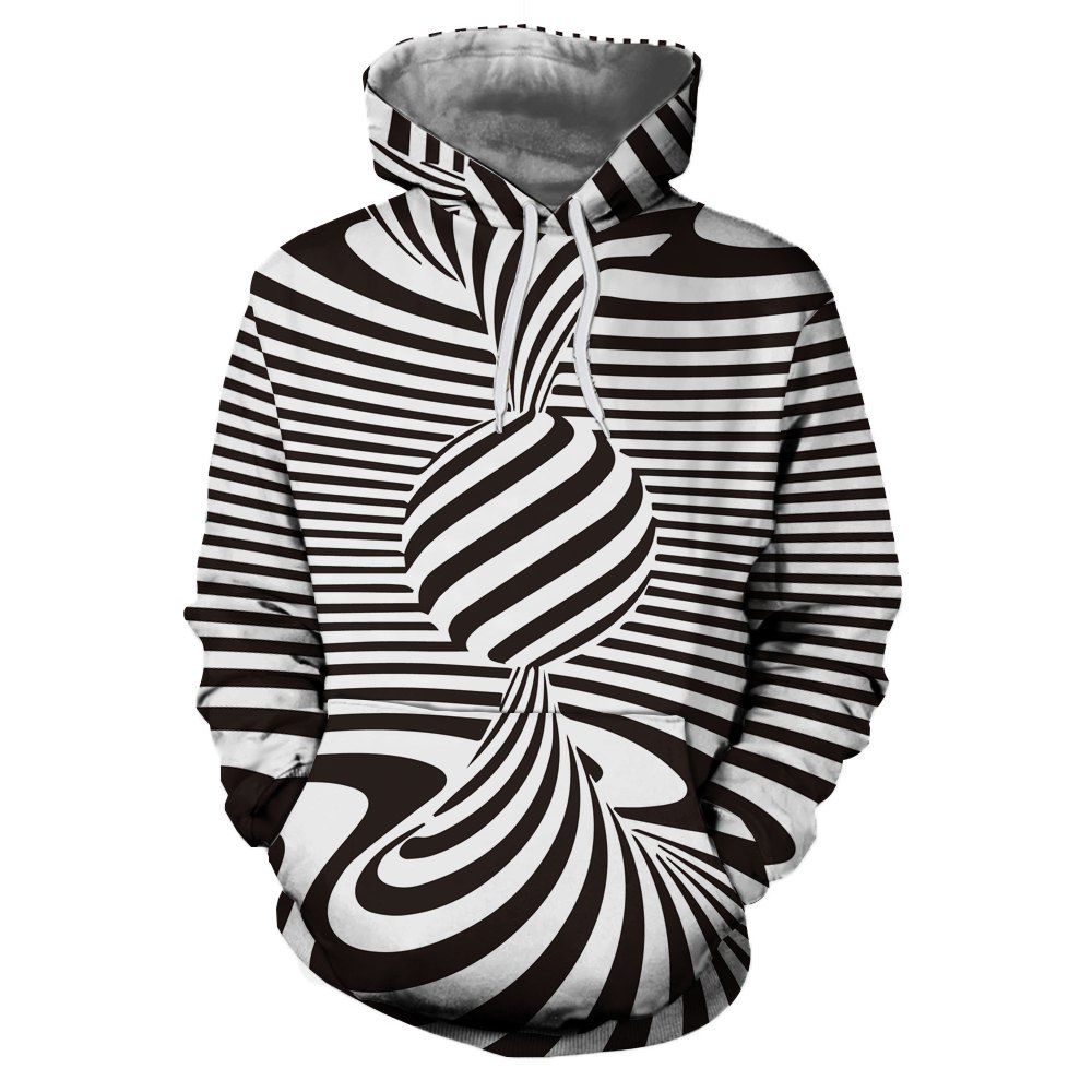 

New Fashion Casual 3D Printed Hooded Sweater, Multi-b