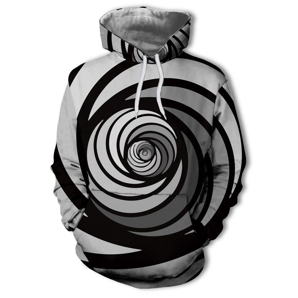 

New Trend 3D Digital Print Long-sleeved Hoodie Sweater, Multi-a
