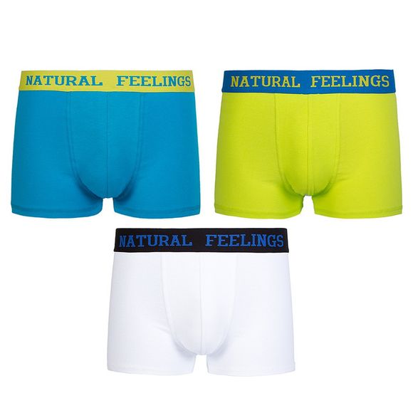 3PCS Slip de caleçon confortable en coton pour hommes Boxers - multicolor XL