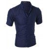 Chemise à manches courtes Slim Fashion Plaid pour hommes - Cadetblue 3XL