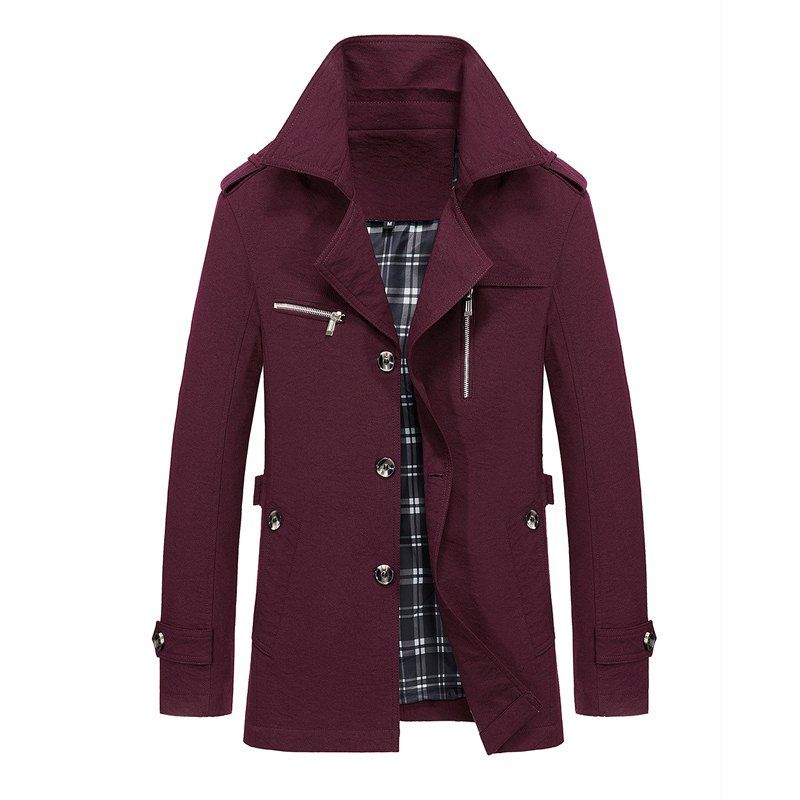 

Men Autumn Stylish Plus Size Jacket, Red wine