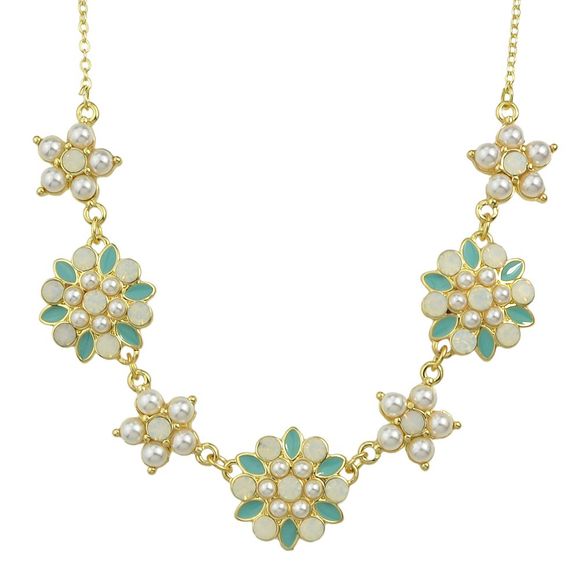 Beau collier de fleurs en perles émaillées pour femmes - multicolor 