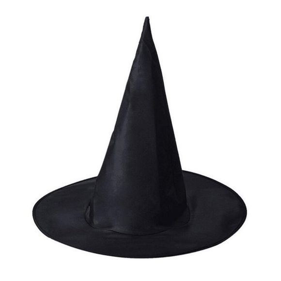Chapeau de Sorcière de Haute Qualité Noir Halloween - Noir 