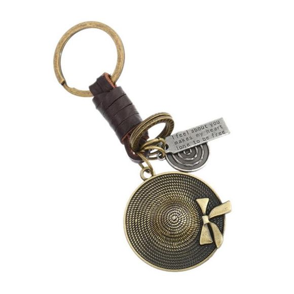 Porte-clés en cuir créatif petit chapeau en cuir - Bronze 