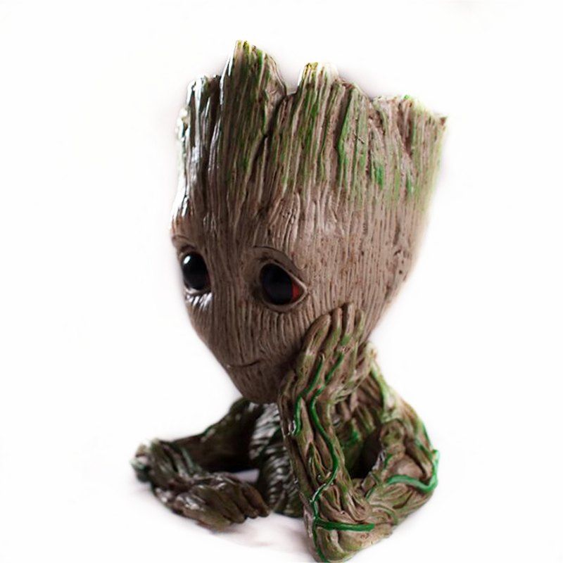 

Flowerpot Tree Man Doll PVC Material Pen Holder, Wood