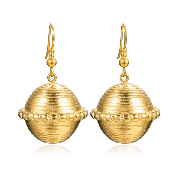 Big Round Gold Color Hoop Boucles d'oreilles Bijoux de mode pour les femmes - Jaune 1 PAIR