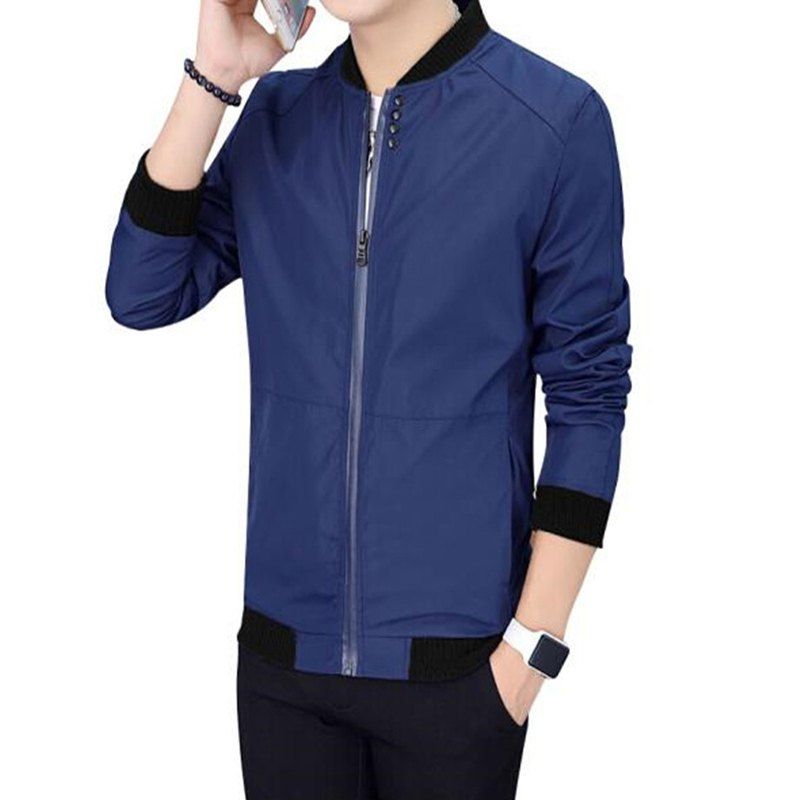 

2018 Autumn Jacket Fashion Casual Thin Soft Windbreaker Solid Man, Deep blue