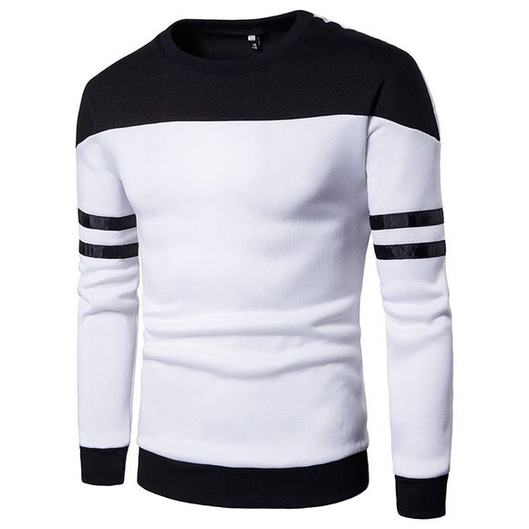 Sweat-shirt à manches courtes à manches courtes pour hommes - Blanc XL