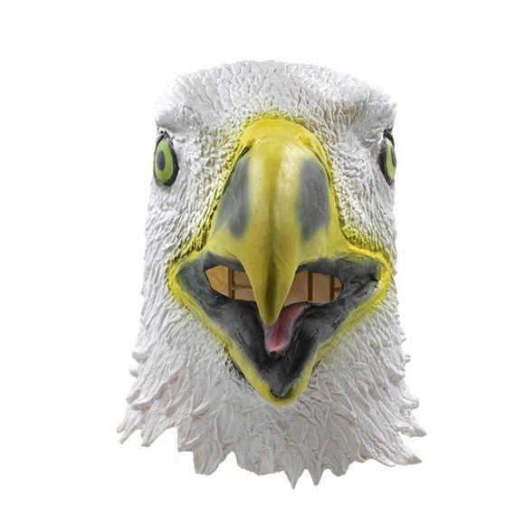 Masque en latex animal Eagle Head pour Halloween - Blanc de Crème 