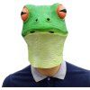 Halloween Cosplay Whisky Prop Frog Latex Head Masque - Vert Jaune 