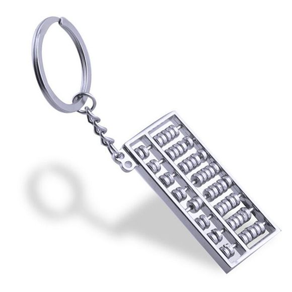 Chaîne porte-clés Abacus en métal créatif personnalisé - Argent 
