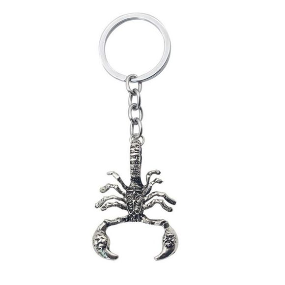 Porte-clés créatif en forme de roi scorpion - Argent 