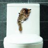 Lovely Cat PVC Wall Sticker Toilette - multicolor A 