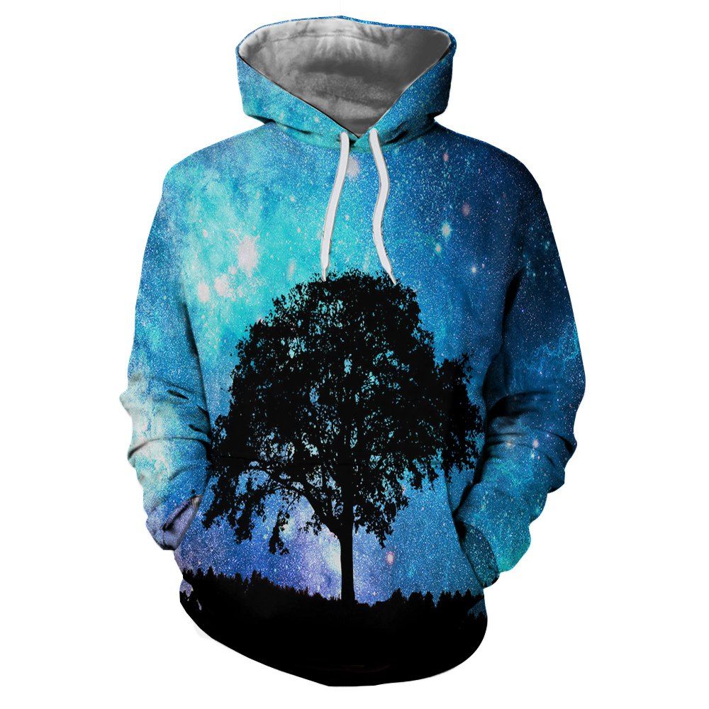 

Landscape Photography Printing Personalized Fashion Men's Hooded Sweater, Multi-f