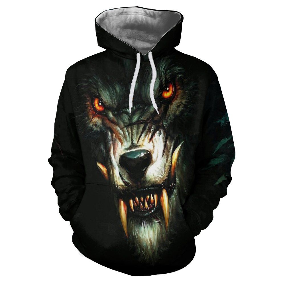 

Autumn Winter New Casual 3D Printed Sweatshirt, Black