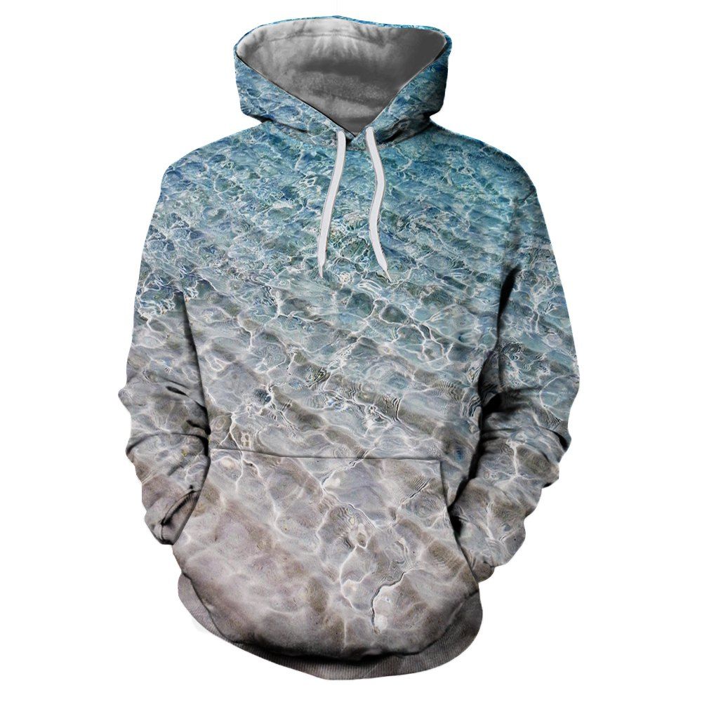 

Men's 3D Digital Water Wave Print Casual Long Sleeve Hoodie Sweatshirt, Multi
