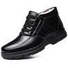 MUHUISEN Hommes Chaussures Décontractées Hiver Chaud Bottes de Neige En Cuir Fourrure Cuir - Noir EU 43