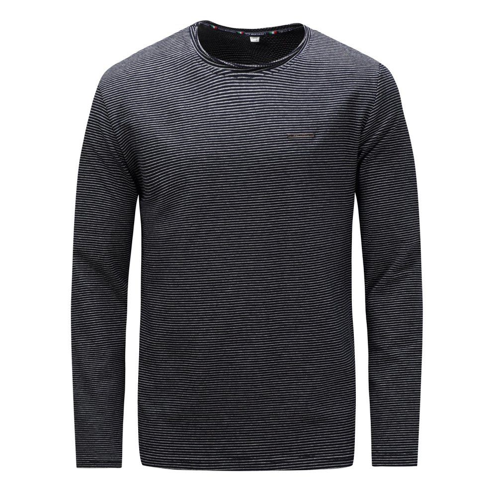 

FREDD MARSHALL Men's Long Sleeve Casual Striped T-shirt, Cadetblue