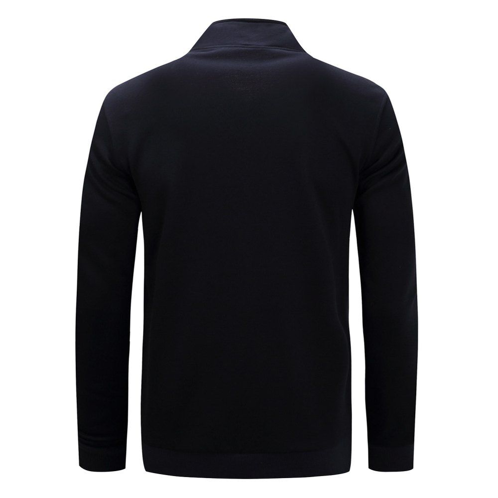 

FREDD MARSHALL Men's New Casual Solid Color Zipper Sweatshirt, Midnight blue