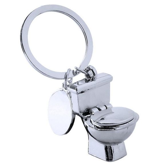 Porte-clés de toilette de personnalité créatrice de qualité - Argent 
