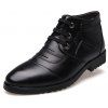 MUHUISEN Chaussures d'Hiver Décontractées Bottes en Peluche Chaudes à Lacets à la Mode pour Homme - Noir EU 42