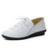 Chaussures de mocassins légères en cuir léger de Comforable - Blanc EU 35