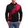 Sweat à capuche décontracté sport Casual Hit Color PU pour homme - Noir 2XL