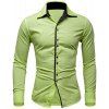 Chemise à manches longues pour hommes de couleur unie - Vert Pistache XL
