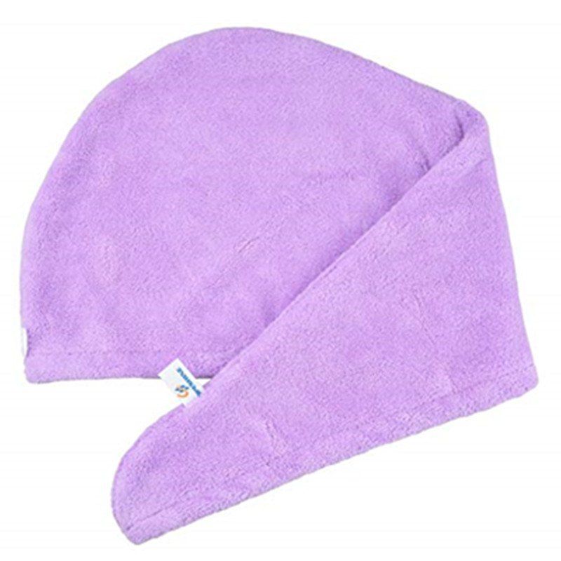 

Quickly Dry Hair Hat Microfiber Solid Hair Turban, Heliotrope purple