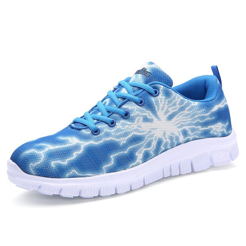 

Breathable Comfortable Couple Running Sport Shoes, Silk blue
