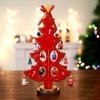 Nouvel arbre de Noël en bois décoratif - Rouge 