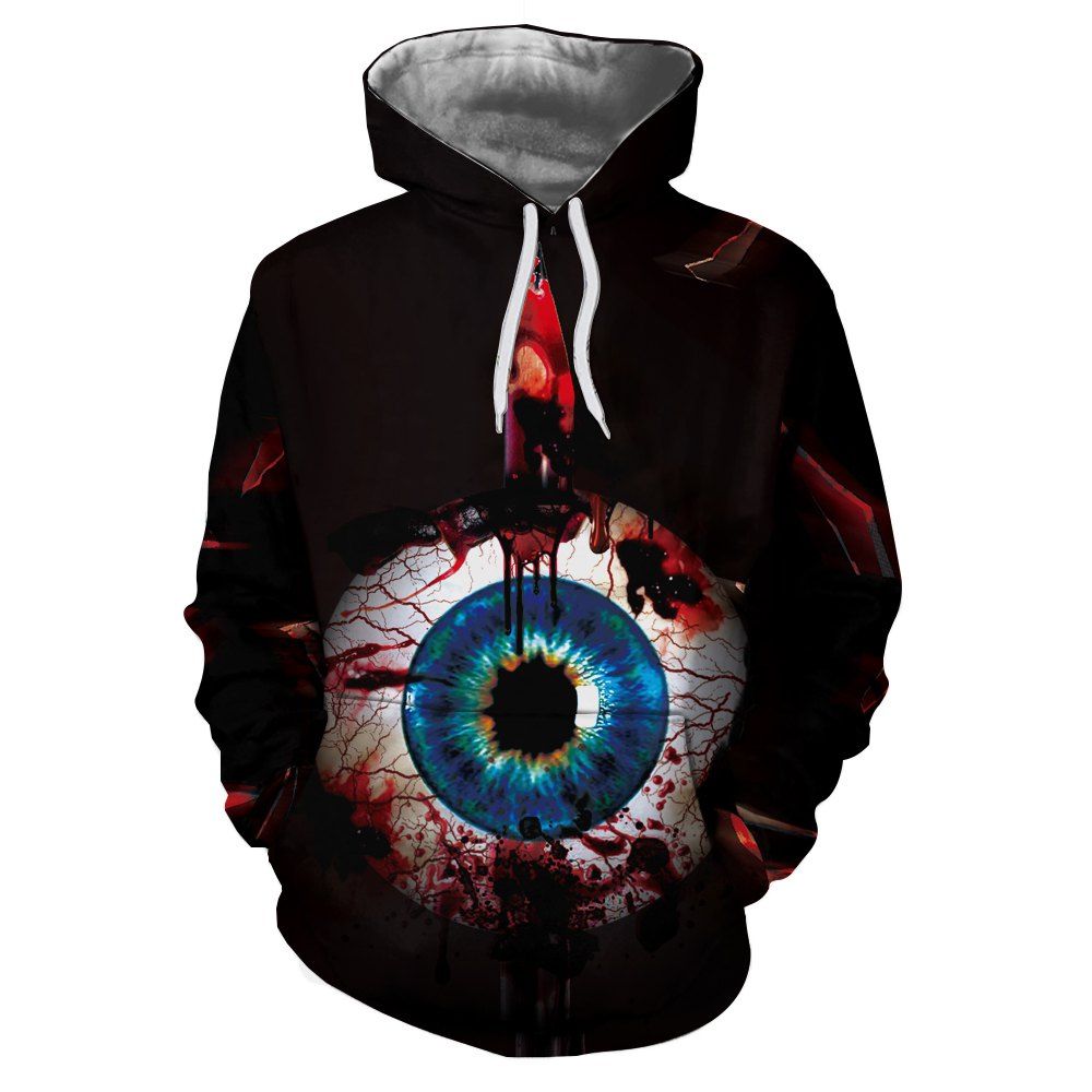 

3D Eye Print Men' Hoodie Sweatshirt, Multi