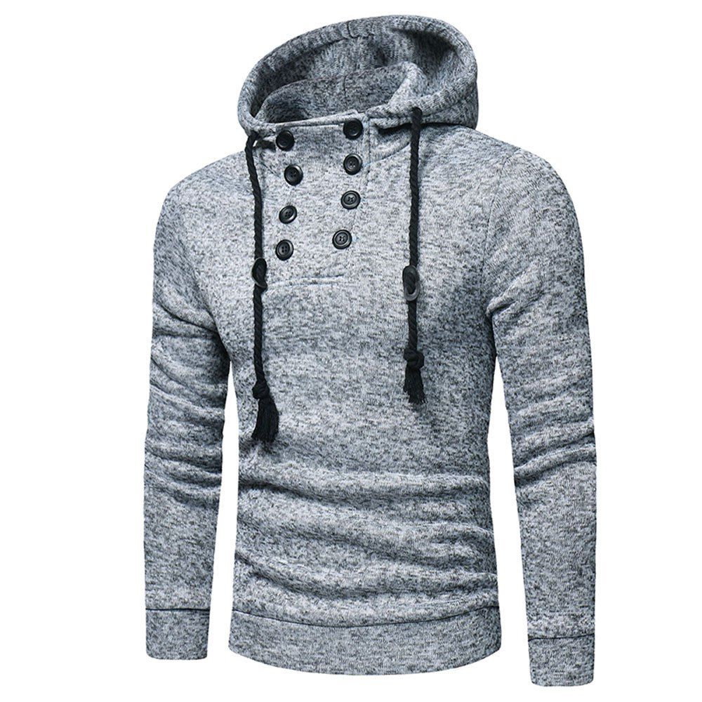 

Men's Fashion Casual Double-Breasted Sweatshirt, Gray