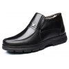 MUHUISEN Chaussures en Cuir pour Hiver Bottes de Neige en Peluche Chaudes Décontractées Confortables pour Homme - Noir EU 45