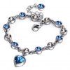 Bracelet de bijoux de mode Minimalism Diamond Hearts Lady - Ciel Bleu Foncé 