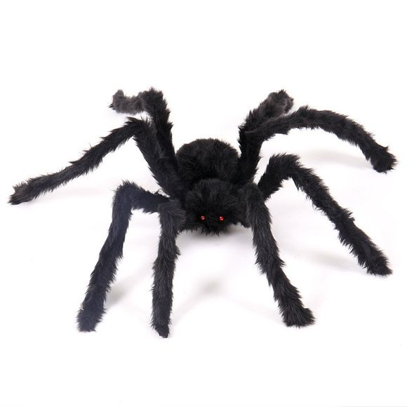 Décoration halloween virtuel réaliste araignée poilue - Noir 90CM