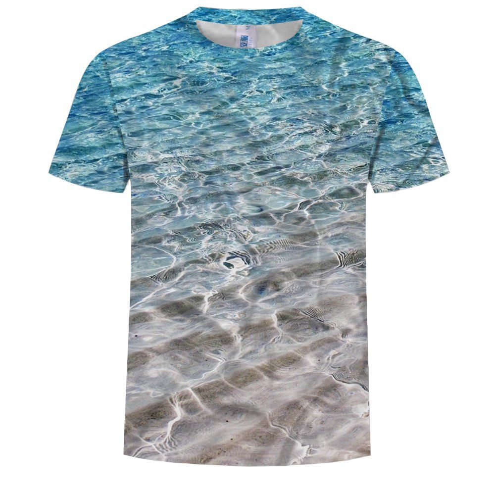 

Men's Casual Sports 3D Digital Print Short Sleeve T-shirt, Multi-a