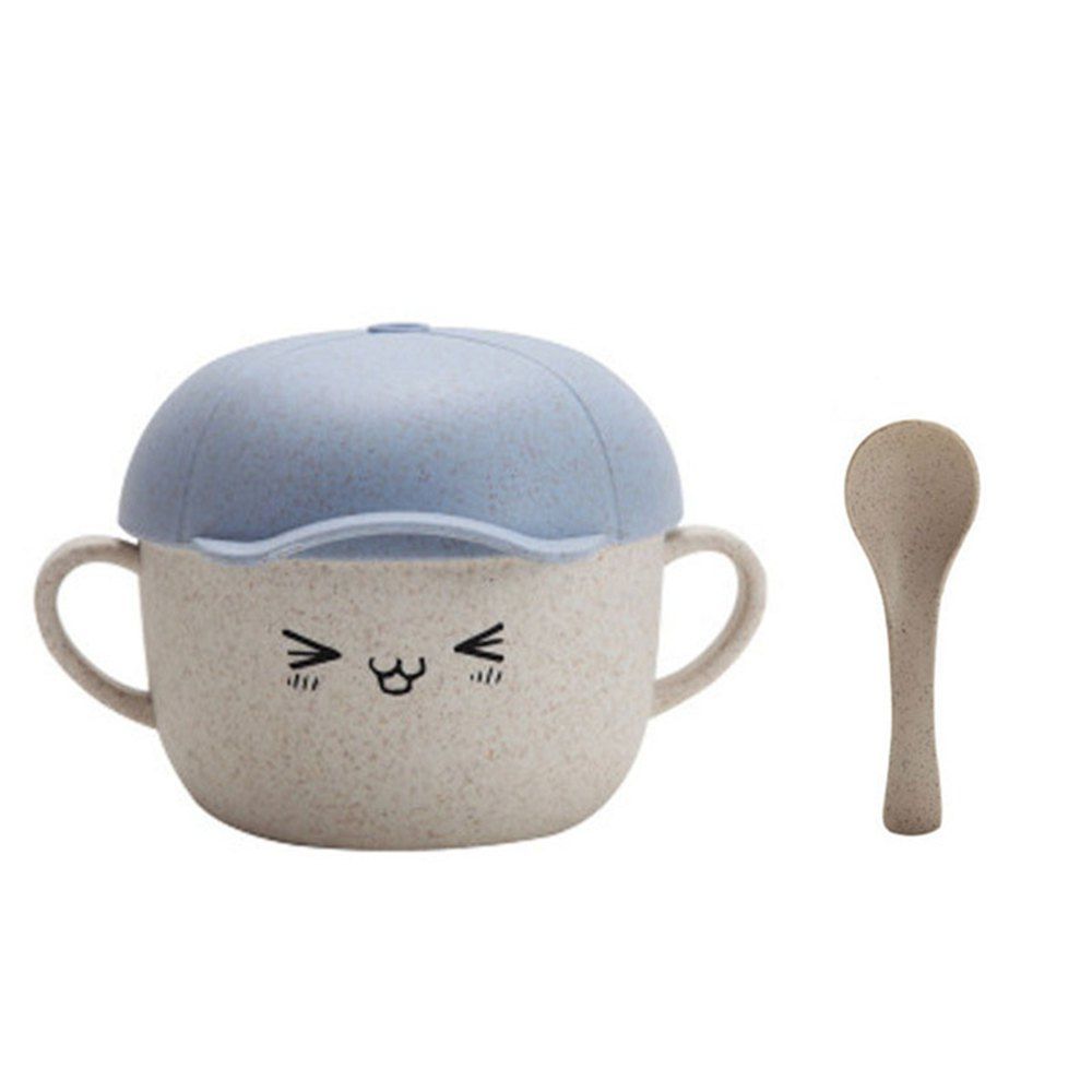 

Cartoon Cute Baby Bowl Set Feeding Plate Fruit Snack Dishes, Light blue