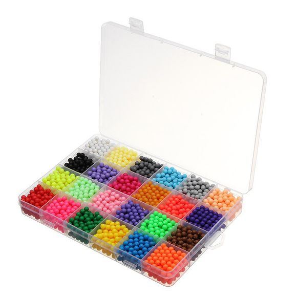 24 couleurs 3000pcs pulvérisation d'eau perles magiques kit bricolage balle puzzle jeu amusant - multicolor 