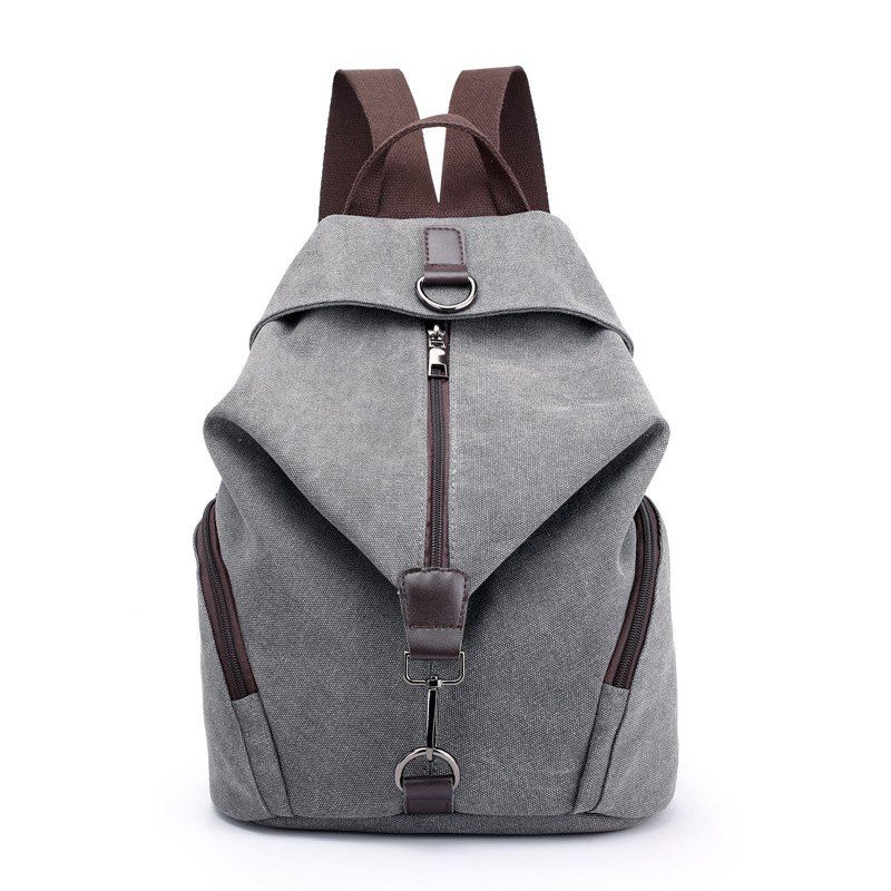 

New Style Fashion Canvas Travelling School Backpack, Light gray