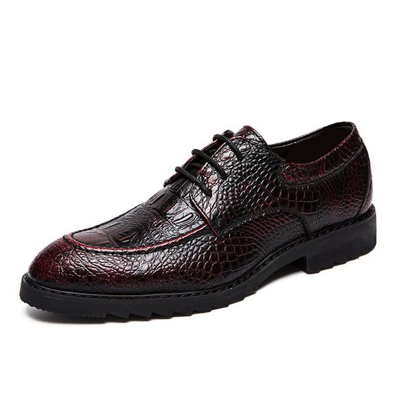 Chaussures en cuir formelles à la mode pour hommes - Rouge Vineux EU 41