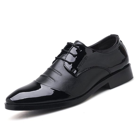 Chaussures à lacets en cuir à lacets pour hommes - Noir EU 41