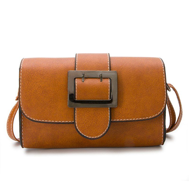 

Lychee Belt Lady Satchel Crossbody Bag, Brown