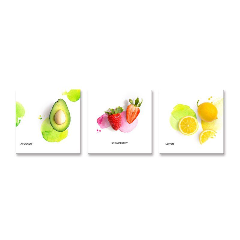 

3PCS W623 Fruit Anatomical Pattern Frameless Painting, Multi
