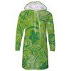 Flower Print Women's Hooded Dress - multicolor A 2XL